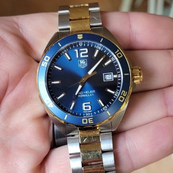 Tag Heuer WAZ1120.BB0879 Mens Formula 1 Series Quartz Watch Blue Gold Silver - Picture 4 of 12